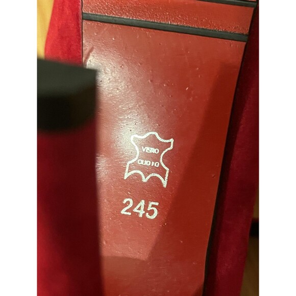 Dimanxi Platform Mary Jane Heels Womens Size 8 Red Faux Suede Ankle Strap Pumps - Picture 11 of 13